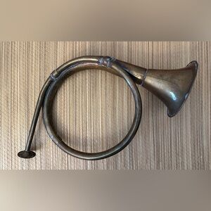 Vintage Brass Bugle Hunting Horn Military Style Decorative Made in India Rustic